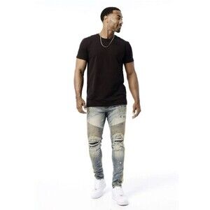 Jordan Craig Legacy Edition Sean Stretch Moto Distressed Street Jeans 34 X 34